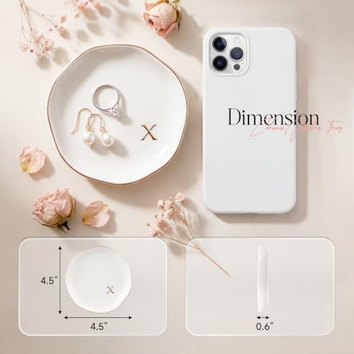 Ceramic Jewelry Tray, White Initial Z Personalized Jewelry Dish - Image 2