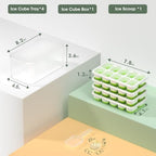 DOQAUS Ice Cube Tray with Lid and Bin,4 Pack Ice Cube Trays for Freezer - Image 6