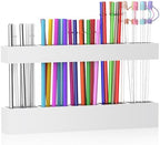 9.5” Large Acrylic Straw Holder for Cabinet Door, Adjustable Two-Part by Rycid