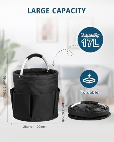 RAYBIN 17L Cleaning Caddy for Cleaning Supplies, Foldable Cleaner Basket - Image 3