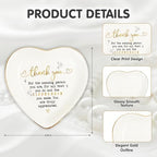 Thank You Heart Trinket Dish – Gold Rim Ceramic Jewelry Tray Appreciation Gift for Teacher, Coworker, Friend, Nurse, Boss – Decorative Ring Holder, Jewelry Catchall, Gratitude Gift - Image 5
