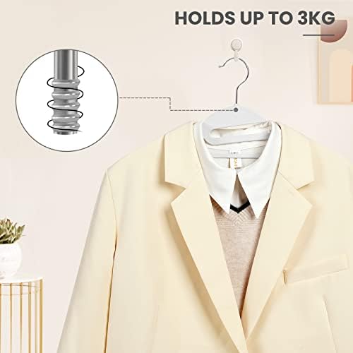 BAGAIL Plastic Hangers 50 Pack with Non-Slip Design,0.2 Inches Thick, 360°Swivel Hook Space Saving Organizer for Bedroom Closet,Shirts,Pants(White- S Shaped) - Image 6