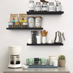 BAYKA Black Floating Shelves 22.5in, Set of 3, Wall Mounted for Wall Decor (Pack of 2) - Image 4