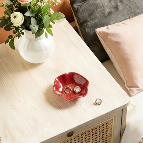 Mecaikru Ceramic Ring Dish, 4 in Jewelry Tray with Kiln Glaze Catchall Bowl - Image 2