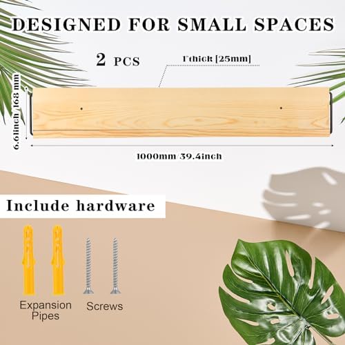 Mifoci 2 Pcs Wall Mounted Shoe Rack Storage Wooden, 39.37'' Long - Image 2