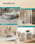 SONGMICS Stackable Shoe Boxes, Foldable, Ventilated Clear, Set of 12 - Image 6