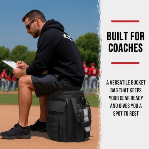 Baseball Bucket Bag, Softball Coaches Bags Fit 6 Gallon Bucket - Image 5
