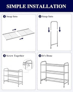 Kitsure Shoe Rack - Stainless Steel Shoe Organizer, Sturdy Shoe Rack for Closet and Front Door Entrance, Free Standing Shoe Shelf, Closet Organizers and Storage, 25.6" Wide - 3 Tier, Grey | Sturdy Shoe Rack for Closet and Entryway, Free Standing Shoe S... - Image 5