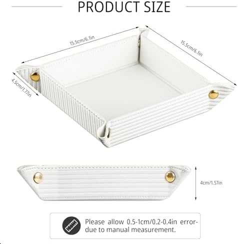 YAPISHI Luxury Valet Tray for Men, PU Leather Vanity Jewelry Catchall Tray - Image 3