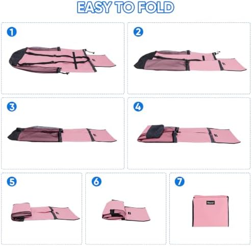 BALEINE 120L Laundry Bag Backpack, 900D Oxford Fabric Large Travel Laundry Bags with Shoulder Straps and 2 Mesh Pockets for College Dorm, Apartment, Laundromat (Pink, 120L) - Image 7