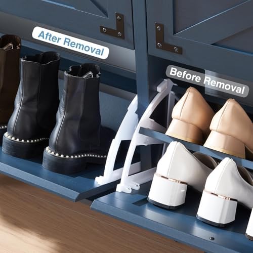 Barnyatoh Farmhouse Shoe Storage Cabinet,Shoe Organizer with 4 Flip Drawers - Image 5