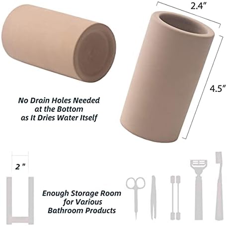Handmade Diatomite Drying Stone Toothbrush Holder Stand (Brown) - Image 3