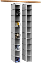 Simple Houseware 2 Pack 10 Shelves Hanging Shoe Organizer, Gray | Dual Metal Hooks, Holds Up to 20 lbs, for Narrow Space by SimpleHouseware
