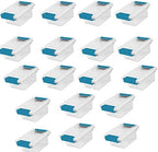 Sterilite 18-Pack Clip Box, Stackable Clear Plastic Bins with Latching Lids, Mini - Writing, Arts or Crafts Supplies Storage Containers for Home, Office, Classroom and Workshop Organization by Sterilite
