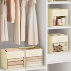 DIMJ Storage Cubes, Cube Storage Bin, 8 Pack Foldable Storage Cubes with Window, Closet Storage Bins with Handle, 11x 11 inch Closet Organizer Bins for Clothes, Toys, Books (Beige ) - Image 5