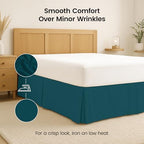 Twin Bed Skirt, Hides Under-Bed Storage 15 Inch Drop, Pleated, Teal - Image 6