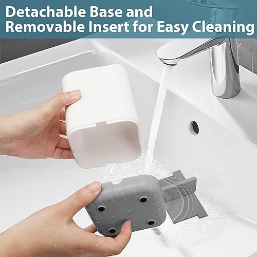 Boperzi Toothbrush Holders for Bathrooms, Detachable Electric Toothbrush Holder, Kids Toothbrush Holder Drainage, 3 slot Toothbrush and Toothpaste Holder Storage Caddy, Toothbrush Organizer White/Grey - Image 2