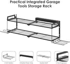 CCCEI Large Garage Tools Storage with Charging Station. Power Tool Battery Organizer Utility Shelf with Power Strip. 4 Drills Holder Wall Mount Rack. - Image 4