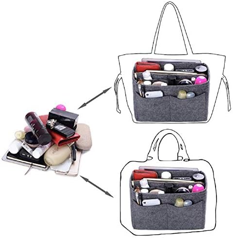 ZTUJO Purse Organizer Insert, Felt Bag Organizer with Metal Zipper, Handbag & Tote Shaper, For Speedy Neverfull Tote, 7 Sizes - Image 4