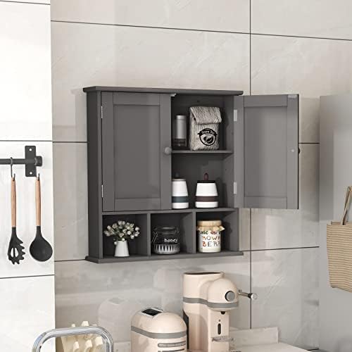 TaoHFE Grey Bathroom Cabinet,Bathroom Wall Cabinet with 2 Door - Image 2