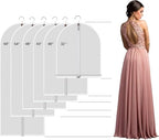 MsKitchen 6 Pack Long Garment Bags (24x60") - Dustproof Gown Covers - Durable PEVA Hanging Bags with Sturdy Zipper for Maxi Dresses, Long Coats & Dance Costumes (Translucent) - Image 5