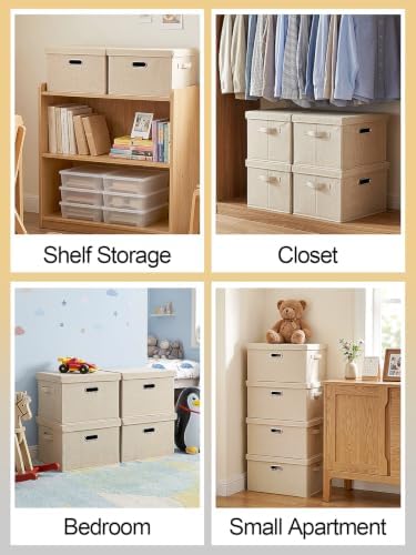 MADHOLLY 4Pcs 27qt Fabric Under Bed Storage Bins with Lids for Dorm Room - Image 7