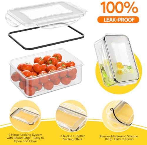 52 PCS Food Storage Containers with Lids Airtight (26 Lids & 26 Containers) - Image 3