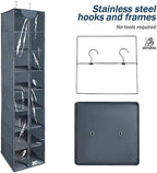 Libeder Hanging Closet Organizer, 8-Shelf Wardrobe Clothes Storage Organizer with Zipper,Hanging Shelves for Sweater,Shoes,Purse,Hats,Gray - Image 6