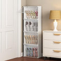 MAGINELS 4-Tier Slim Shoe Rack Organizer and Tall Storage for Closet,Hidden Thin Shoes Cabinet for Small Spaces,Narrow Shelves for Wall Behind Door,Entryway,White by MAGINELS
