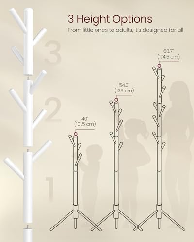VASAGLE Solid Wood Coat Rack, Free Standing, Tree-Shaped, with 8 Hooks - Image 6