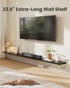 Amada 23.6" Floating Shelves for Wall Decor & Storage, Set of 3, Black - Image 3
