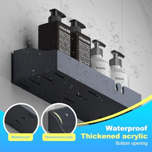 Acrylic Shower Caddy Bathroom Organizer,Rustproof Shower Shelves - No Drilling Wall Mount Shelf, Adhesive Bathroom Storage For Shampoo With Soap Holder 3 Pack - Image 5
