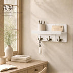 Rebee Vision Key Holder Wall Mount with 3 Anchor Hooks for Entryway, White - Image 4