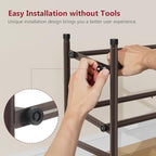 Tajsoon Expandable Shoe Rack for Closet 2 Tier, 28“-41“Stackable, Bronze - Image 5