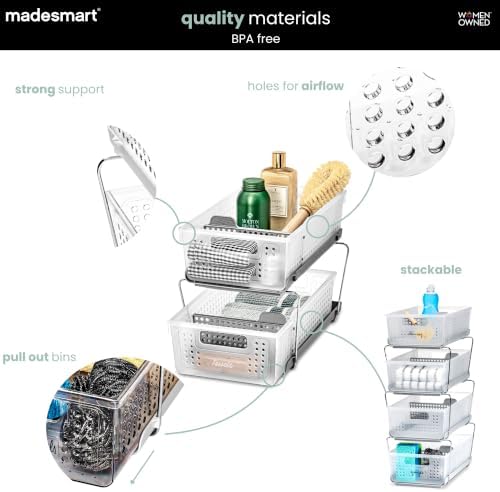 madesmart Two Tier Pull Out Organizer, Frost - Image 5