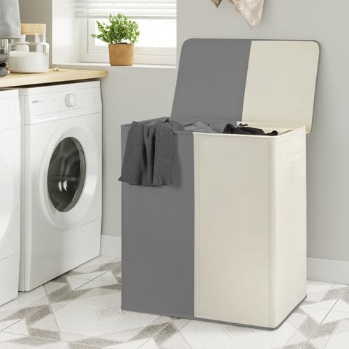 WOWLIVE Double Laundry Hamper with Lid, 154L Large Laundry Basket Organizer - Image 2
