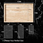 Natural Large Travertine Vanity Tray, Stone Organizer for Bathroom & Decor - Image 2
