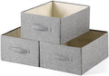 Linen Folding Storage Bins, 3 Pack Large Storage Baskets, Washable, Clothing Storage Bins with Handle, Closet Organizer for Storage Sweater,Sheets(dark grey, 18½"x13½x8½) by Unknown