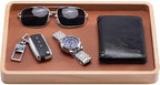 ProCase Wood Valet Tray for Men, Key Tray, Desk & Nightstand -LightBrown by ProCase