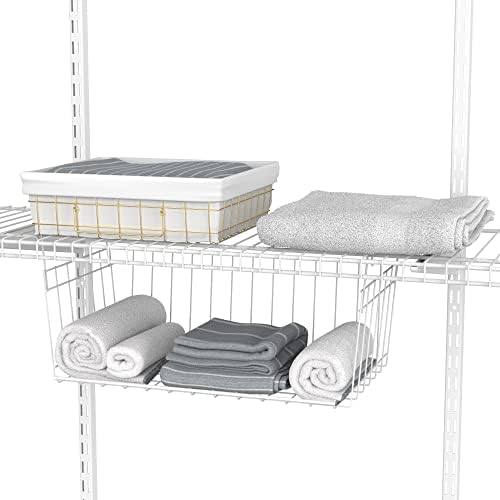 ClosetMaid Wire Hanging Shelf Basket for Storage, Organization in Closet or Pantry, No Assembly or Installation, Durable, White - Image 2