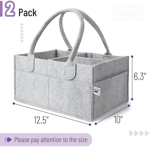 Mr. Pen- Baby Diaper Caddy Organizer, 2 Pack, Gray - Image 2