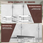 REINHARDT Adjustable Shower Caddy Hanging for Handheld Showerheads, Silver - Image 5