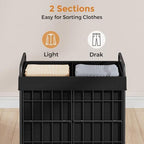 100L 2-Section Laundry Hamper with Wheels, Laundry Basket with Liner Bag - Image 4