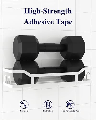 Kitsure Shower Caddy, Adhesive Shower Organizer, X-Large, White - Image 5