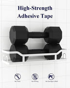 Kitsure Shower Caddy, Adhesive Shower Organizer, X-Large, White - Image 5
