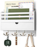 Rebee Vision Mail Organizer Wall Mount with Drawer for Living Room, White by REBEEVISION
