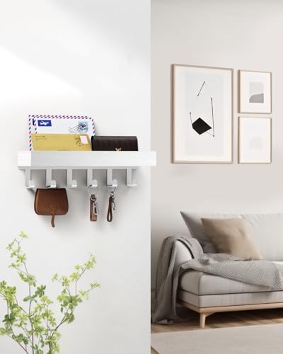 Key Holder Wall Mount Magnetic Adhesive, Key Hooks Rack with Shelf - Image 5