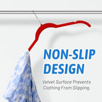 Sishynio Velvet Hangers 30 Pack, Non-Slip Slim Felt Hangers Colorful | Space-Saving Closet Organization; Flocked Surface; 360° Swivel Hooks; For Shirts, Coats, Dresses, Blouses - Image 6