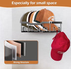 KEETDY Metal Hat Racks for Baseball Caps Wall Hat Organizer Fit 24 Caps Holder, 2 Packs Sturdy Wall Mounted Hat Storage Organizer, Black - Image 3