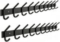 Coat Rack Wall Mount – 30 Inch Stainless Steel Hook Rail with 10 Double Coat Hooks for Hanging – Wall Mounted Entryway Organizer for Coats, Hats, Bags, Towels, Robes, Closet or Bathroom - Black 2 Pack by SAYONEYES